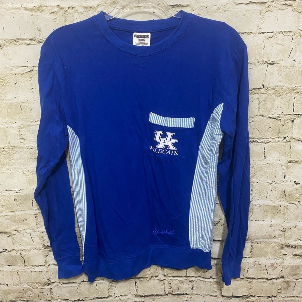 Pressbox Blue White Striped UK University Of Kentucky T Shirt